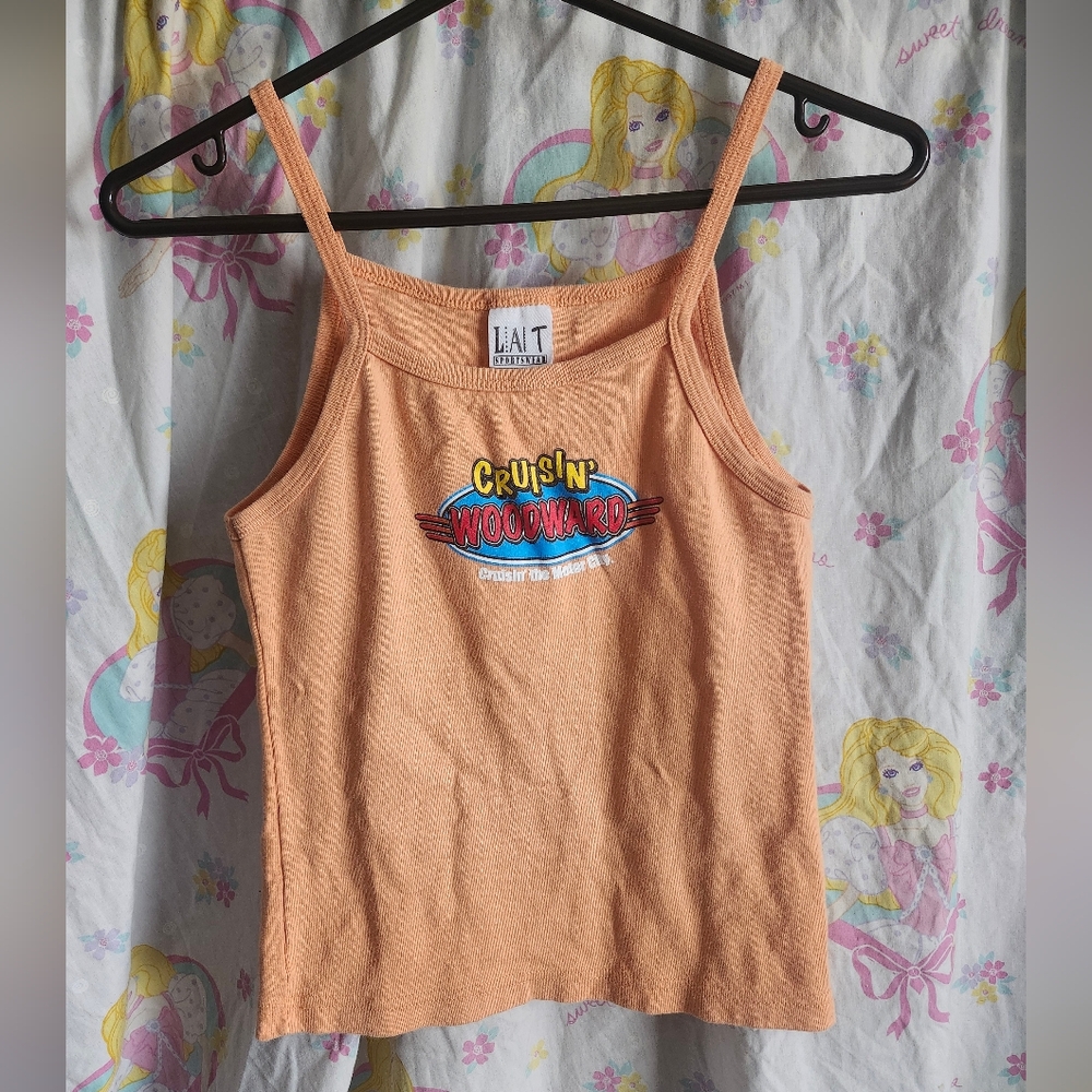 Women's Orange Graphic Tank Top